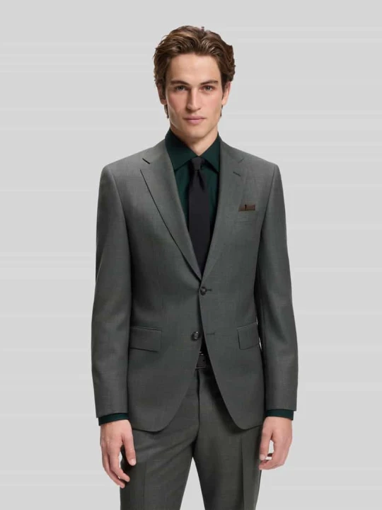 Zdjęcie produktu Garnitur w kroju slim fit z wełny z delikatnym tkanym wzorem Boss Zielony