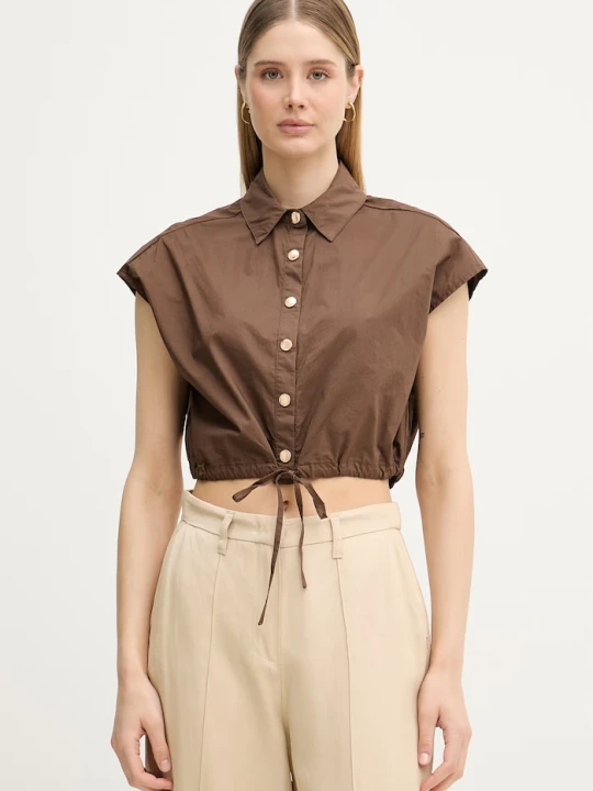 Zdjęcie produktu Gaudi bluzka koszulowa damska bawełniana brązowy