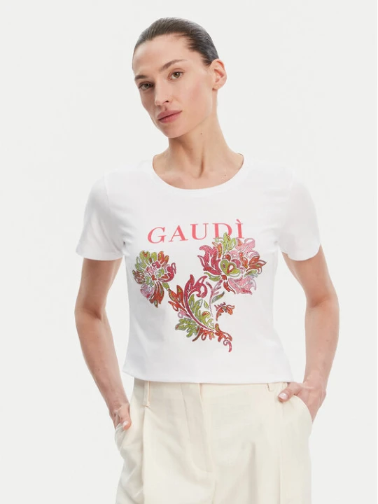 Zdjęcie produktu Gaudi T-Shirt 511BD64036 Biały Regular Fit