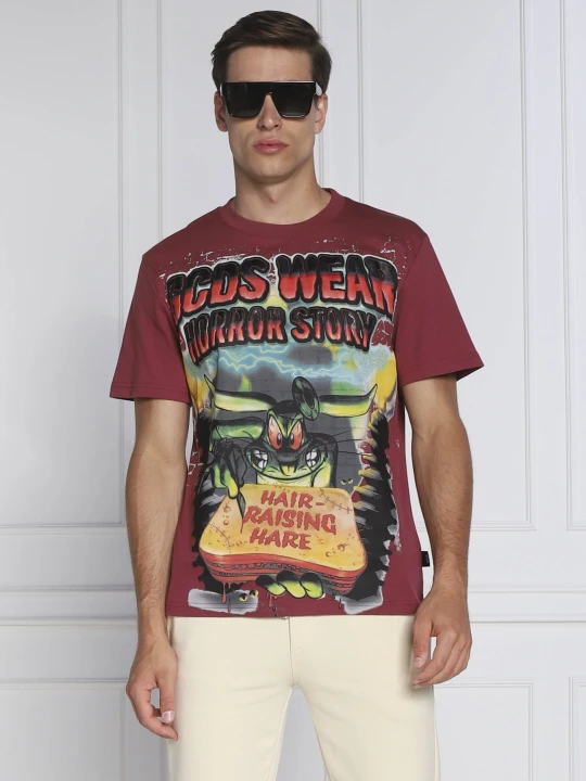 Zdjęcie produktu GCDS T-shirt GCDS X LOONEY TUNES | Regular Fit bordowy