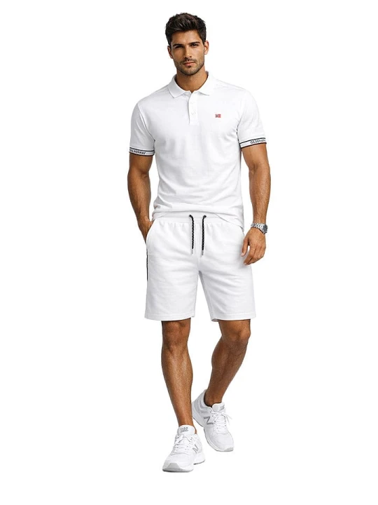 Zdjęcie produktu Geographical Norway Bermudy dresowe "Poliar" w kolorze białym rozmiar: XL