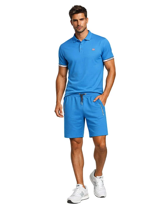 Zdjęcie produktu Geographical Norway Bermudy dresowe "Poliar" w kolorze błękitnym rozmiar: XL