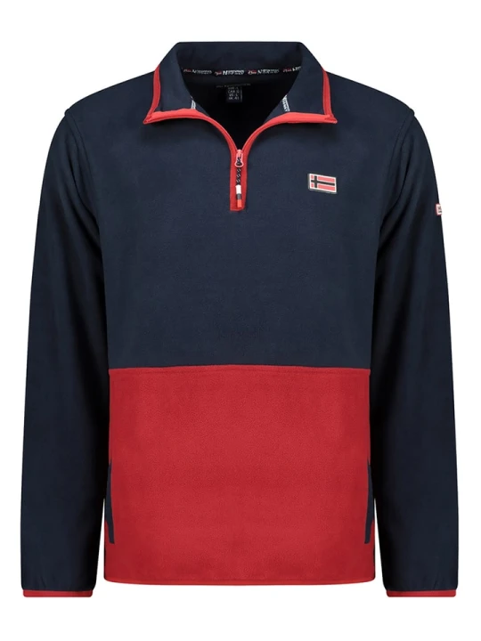Zdjęcie produktu Geographical Norway Bluza polarowa "Touki" w kolorze granatowo-czerwonym rozmiar: XL