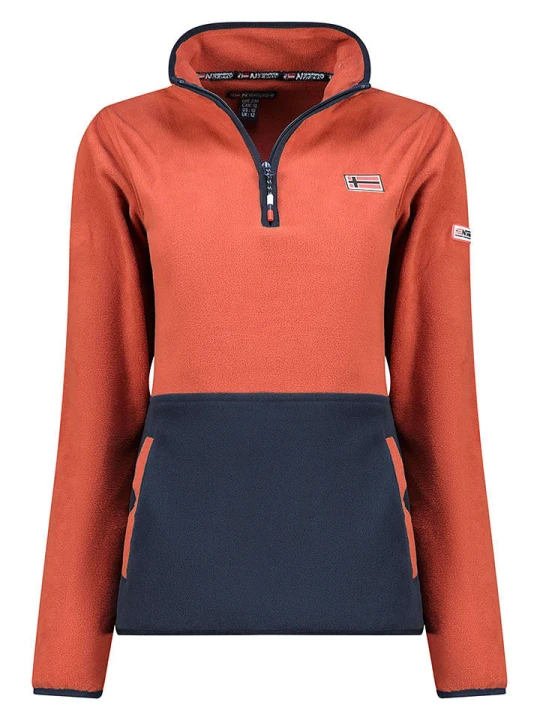 Zdjęcie produktu Geographical Norway Bluza polarowa "Touki" w kolorze rdzawoczerwono-granatowym rozmiar: XL