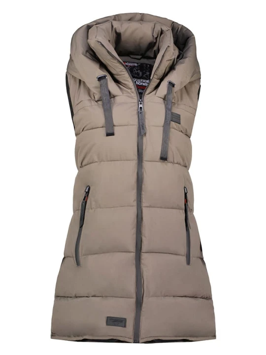 Zdjęcie produktu Geographical Norway Kamizelka pikowana "Dolbar" w kolorze szarobrązowym rozmiar: XXL
