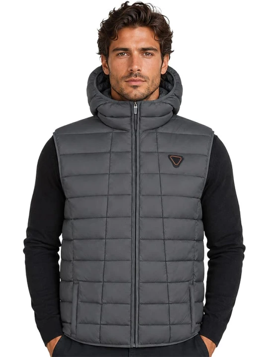 Zdjęcie produktu Geographical Norway Kamizelka pikowana "Vaipter" w kolorze antracytowym rozmiar: L