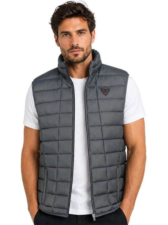 Zdjęcie produktu Geographical Norway Kamizelka pikowana "Vaipter" w kolorze antracytowym rozmiar: S