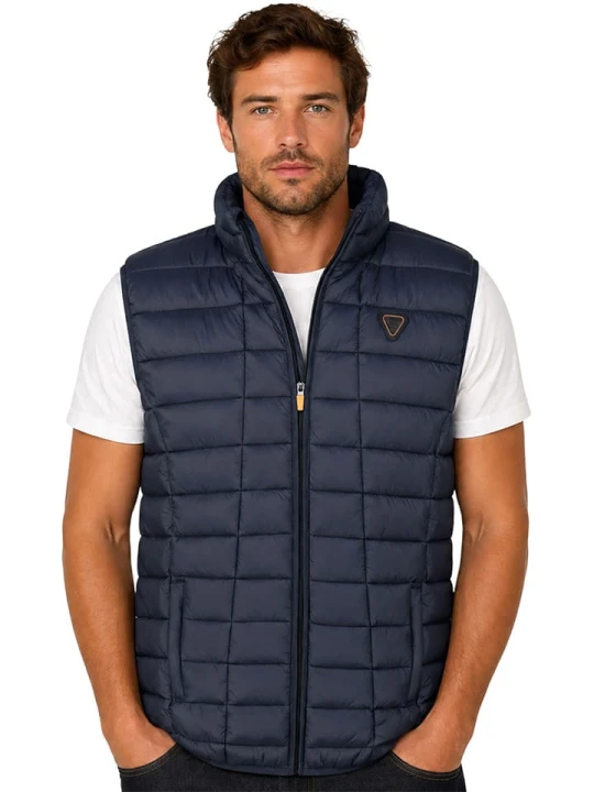 Zdjęcie produktu Geographical Norway Kamizelka pikowana "Vaipter" w kolorze granatowym rozmiar: L