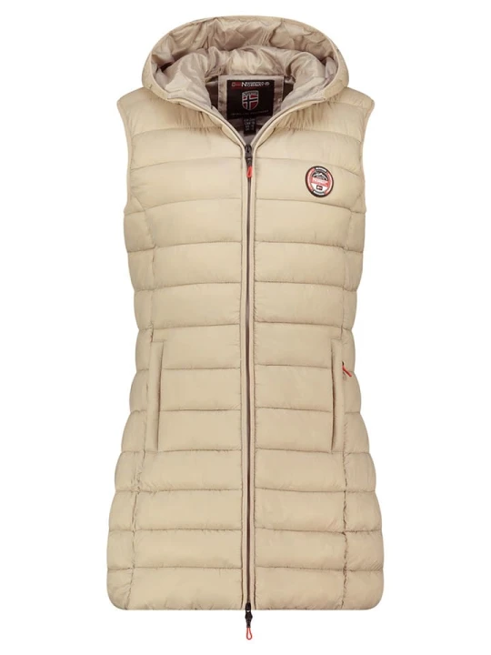 Zdjęcie produktu Geographical Norway Kamizelka pikowana "Vatikabadge" w kolorze beżowym rozmiar: XXL