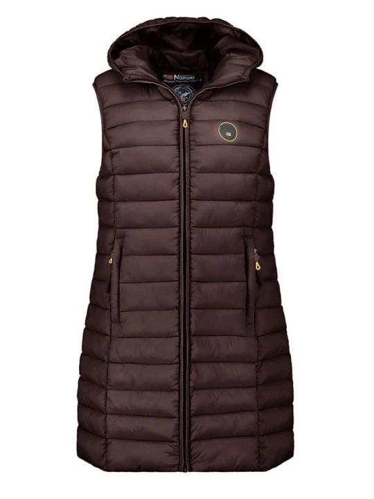 Zdjęcie produktu Geographical Norway Kamizelka pikowana "Vatikamap" w kolorze ciemnobrązowym rozmiar: XL
