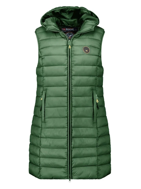 Zdjęcie produktu Geographical Norway Kamizelka pikowana "Vatikamap" w kolorze zielonym rozmiar: S