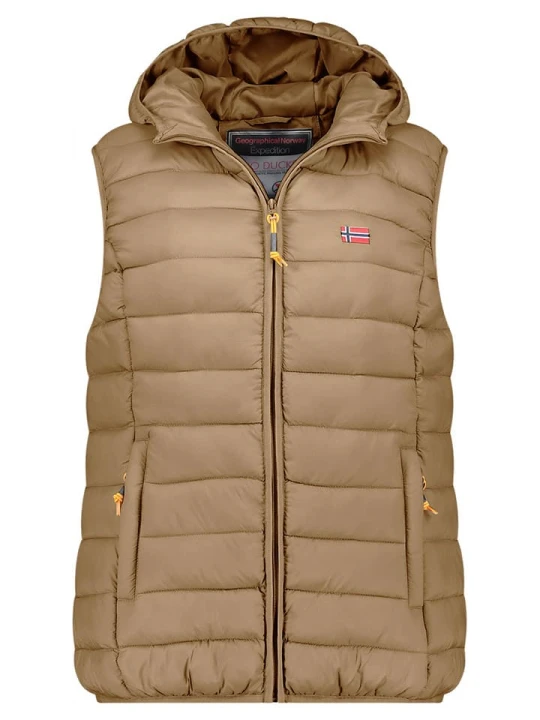 Zdjęcie produktu Geographical Norway Kamizelka pikowana "Vatikolor" w kolorze jasnobrązowym rozmiar: S