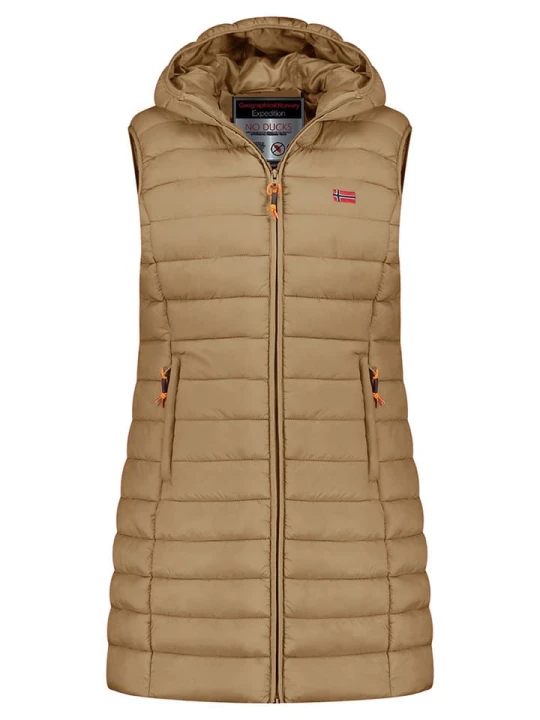 Zdjęcie produktu Geographical Norway Kamizelka pikowana "Vatikolor" w kolorze jasnobrązowym rozmiar: XL