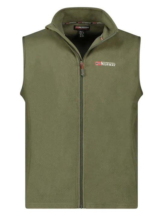 Zdjęcie produktu Geographical Norway Kamizelka polarowa "Vug" w kolorze khaki rozmiar: L