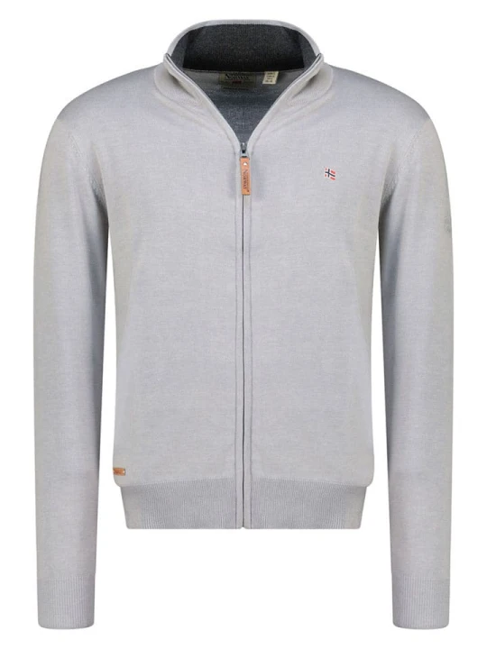 Zdjęcie produktu Geographical Norway Kardigan "Fregate" w kolorze jasnoszarym rozmiar: XXL