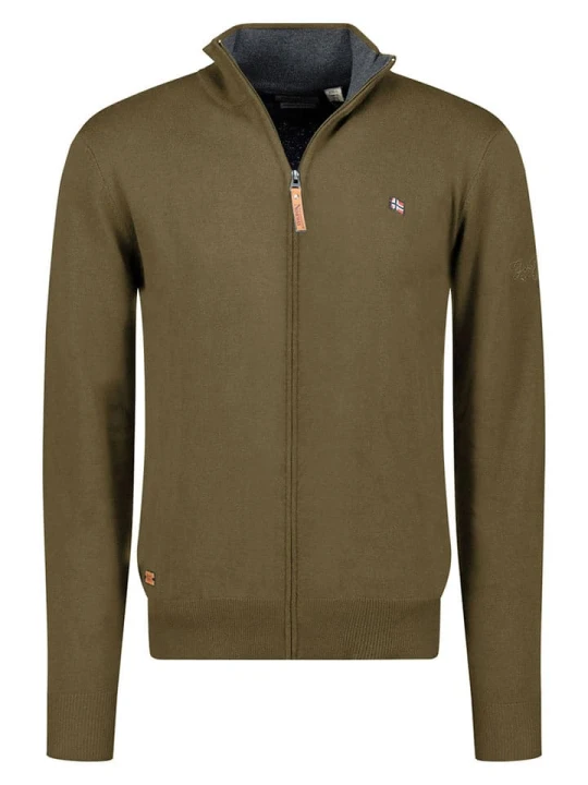 Zdjęcie produktu Geographical Norway Kardigan "Fregate" w kolorze khaki rozmiar: 3XL