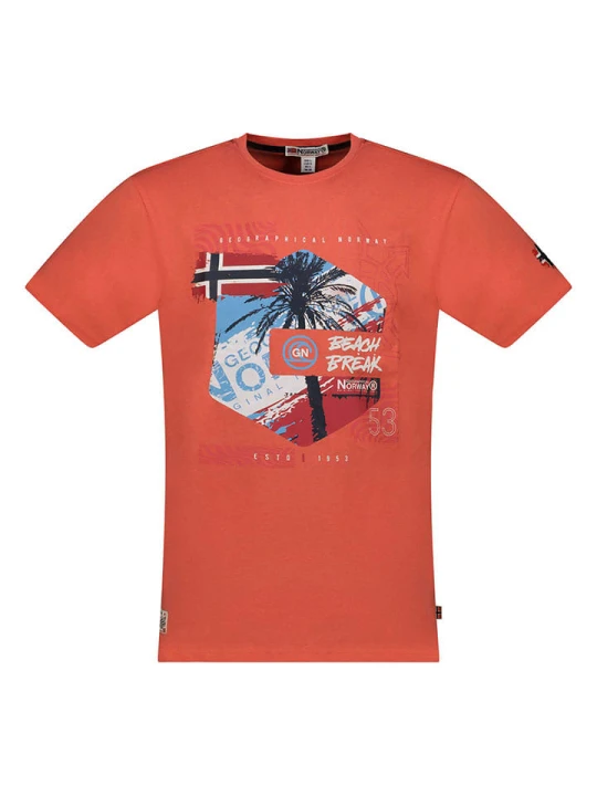 Zdjęcie produktu Geographical Norway Koszulka "J-Break" w kolorze ceglanym rozmiar: XXL