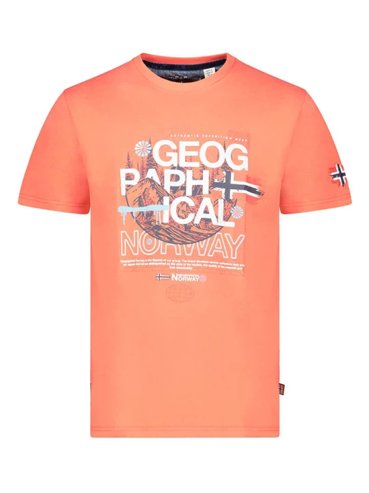 Zdjęcie produktu Geographical Norway Koszulka "J-Forest" w kolorze koralowym rozmiar: M