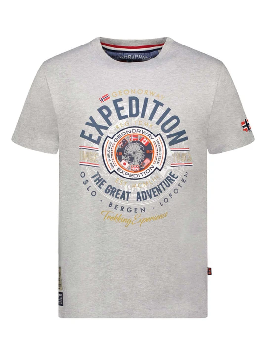 Zdjęcie produktu Geographical Norway Koszulka "Jaldemar" w kolorze szarym rozmiar: S