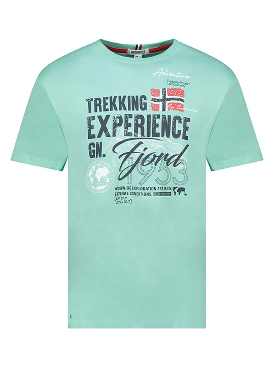 Zdjęcie produktu Geographical Norway Koszulka "Jamais" w kolorze turkusowym rozmiar: S