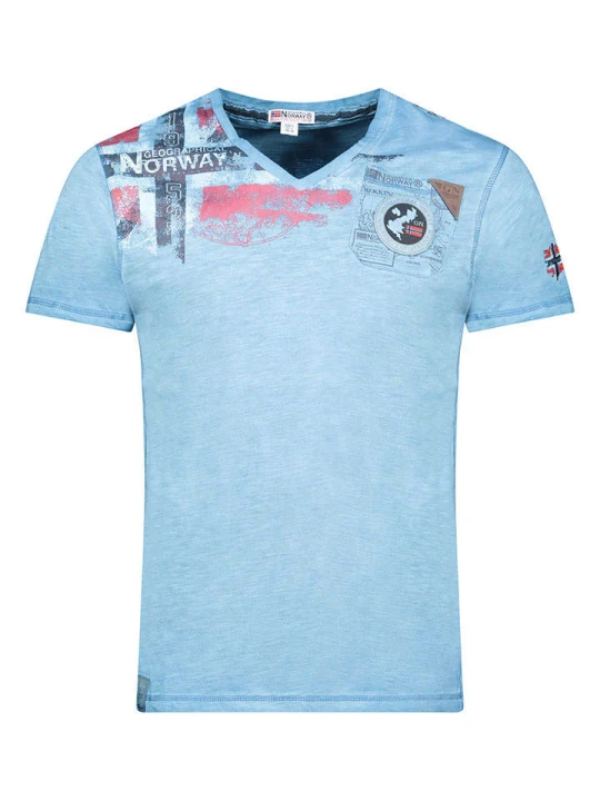 Zdjęcie produktu Geographical Norway Koszulka "Jamo" w kolorze błękitnym rozmiar: S