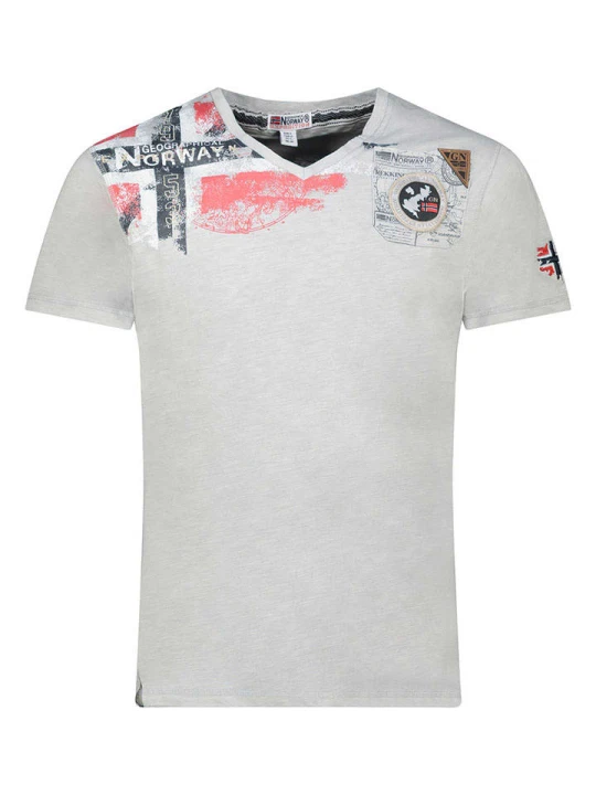 Zdjęcie produktu Geographical Norway Koszulka "Jamo" w kolorze jasnoszarym rozmiar: 3XL