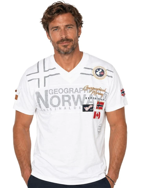 Zdjęcie produktu Geographical Norway Koszulka "Jaradock" w kolorze białym rozmiar: L