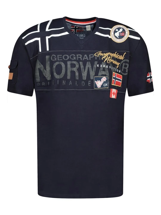 Zdjęcie produktu Geographical Norway Koszulka "Jaradock" w kolorze granatowym rozmiar: M