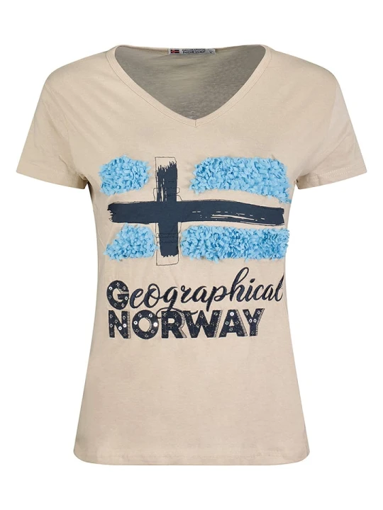 Zdjęcie produktu Geographical Norway Koszulka "Jarine" w kolorze beżowym rozmiar: XXL