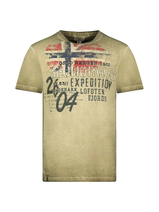 Zdjęcie produktu Geographical Norway Koszulka "Jelegant" w kolorze khaki rozmiar: 152