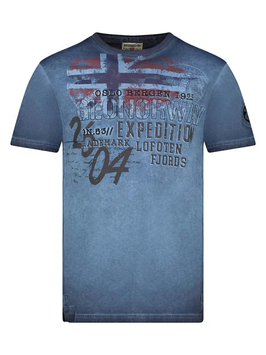 Zdjęcie produktu Geographical Norway Koszulka "Jelegant" w kolorze niebieskim rozmiar: 128