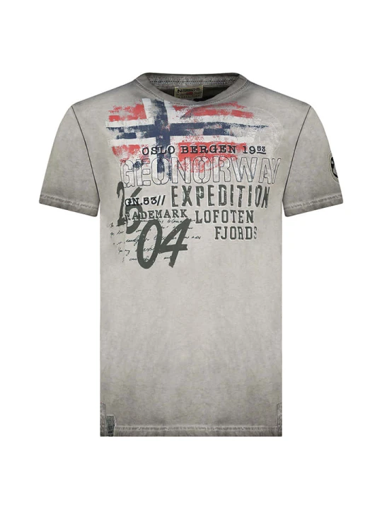 Zdjęcie produktu Geographical Norway Koszulka "Jelegant" w kolorze szarym rozmiar: 128