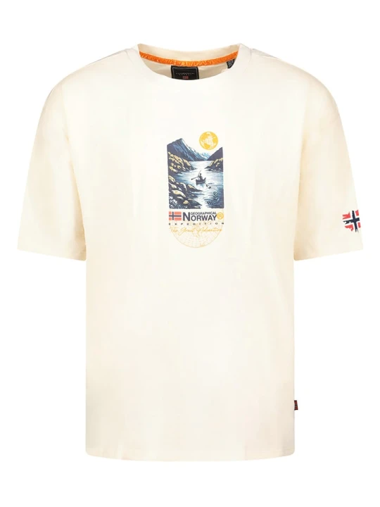 Zdjęcie produktu Geographical Norway Koszulka "Jembark" w kolorze kremowym rozmiar: XL