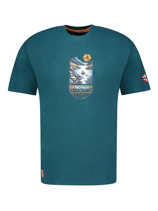 Zdjęcie produktu Geographical Norway Koszulka "Jembark" w kolorze morskim rozmiar: M
