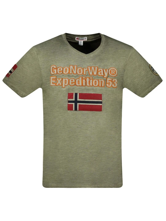 Zdjęcie produktu Geographical Norway Koszulka "Jimdo" w kolorze khaki rozmiar: S