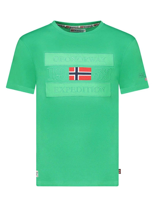 Zdjęcie produktu Geographical Norway Koszulka "Jimonsen" w kolorze zielonym rozmiar: 152