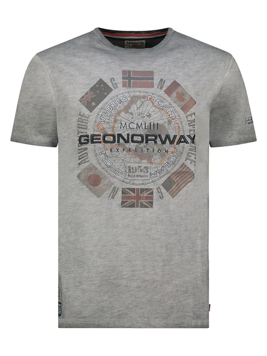 Zdjęcie produktu Geographical Norway Koszulka "Jirkel" w kolorze szarym rozmiar: 128