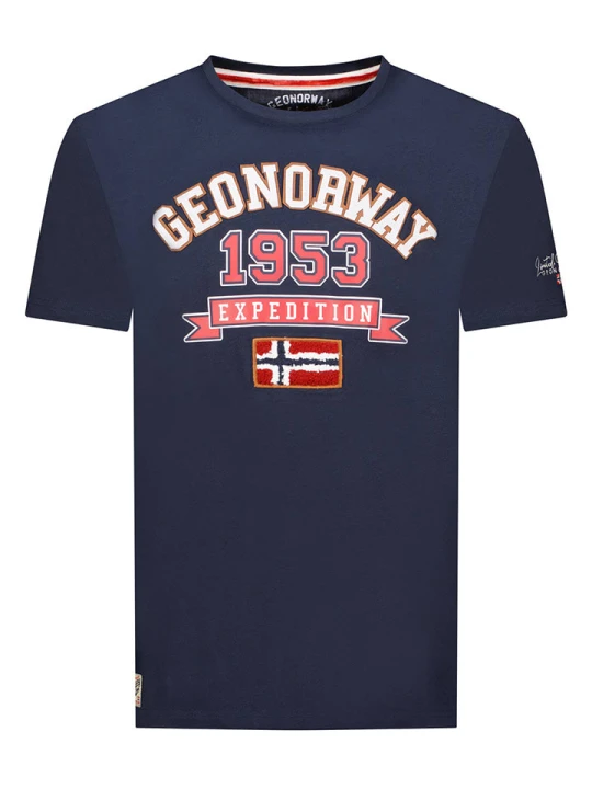 Zdjęcie produktu Geographical Norway Koszulka "Jollegio" w kolorze granatowym rozmiar: M