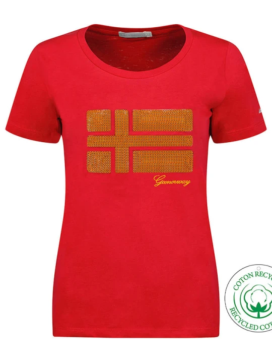 Zdjęcie produktu Geographical Norway Koszulka "Jonquille" w kolorze czerwonym rozmiar: XL