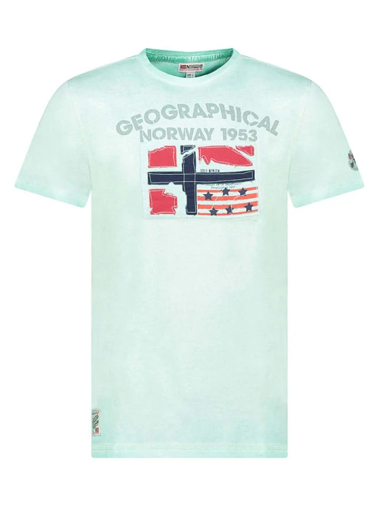 Zdjęcie produktu Geographical Norway Koszulka "Jotz" w kolorze turkusowym rozmiar: 128