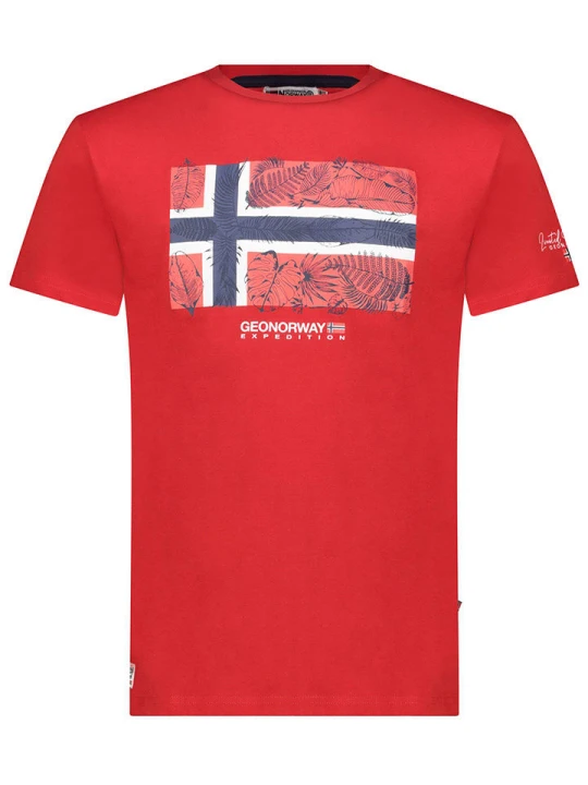 Zdjęcie produktu Geographical Norway Koszulka "Jpalm" w kolorze czerwonym rozmiar: L