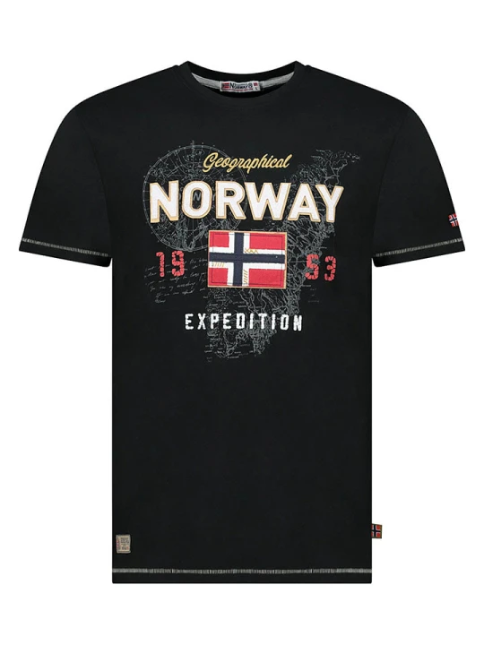 Zdjęcie produktu Geographical Norway Koszulka "Juitre" w kolorze czarnym rozmiar: 140