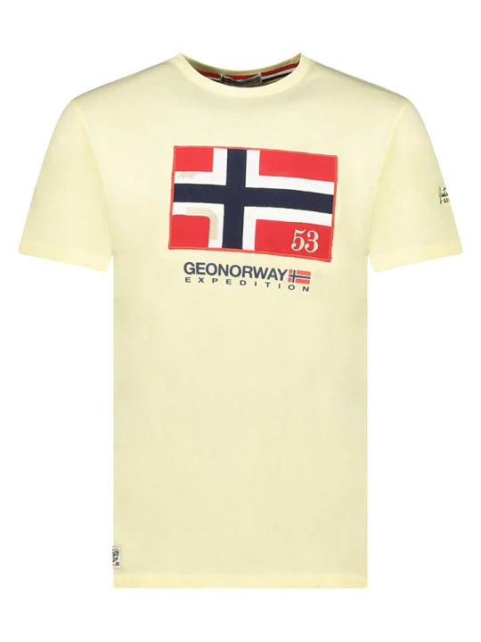 Zdjęcie produktu Geographical Norway Koszulka "Newflag" w kolorze żółtym rozmiar: 152