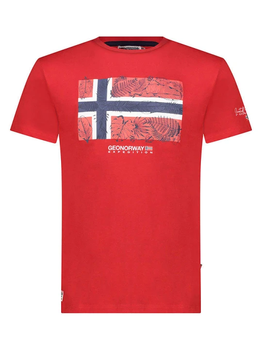 Zdjęcie produktu Geographical Norway Koszulka "Palm" w kolorze czerwonym rozmiar: 128