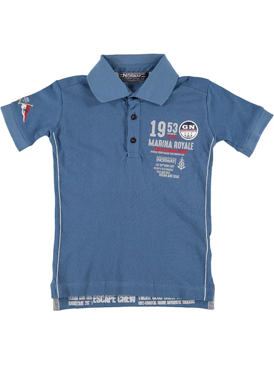 Zdjęcie produktu Geographical Norway Koszulka polo "Kadre" w kolorze niebieskim rozmiar: 152