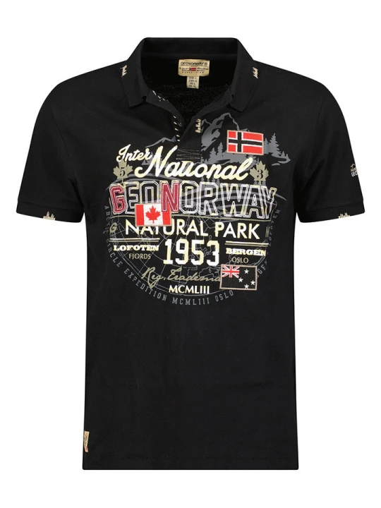 Zdjęcie produktu Geographical Norway Koszulka polo "Kaldo" w kolorze czarnym rozmiar: 152