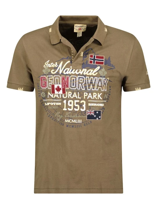 Zdjęcie produktu Geographical Norway Koszulka polo "Kaldo" w kolorze khaki rozmiar: 176