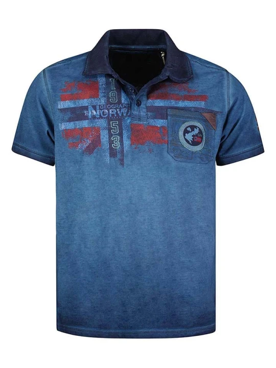 Zdjęcie produktu Geographical Norway Koszulka polo "Kamo" w kolorze niebieskim rozmiar: 128