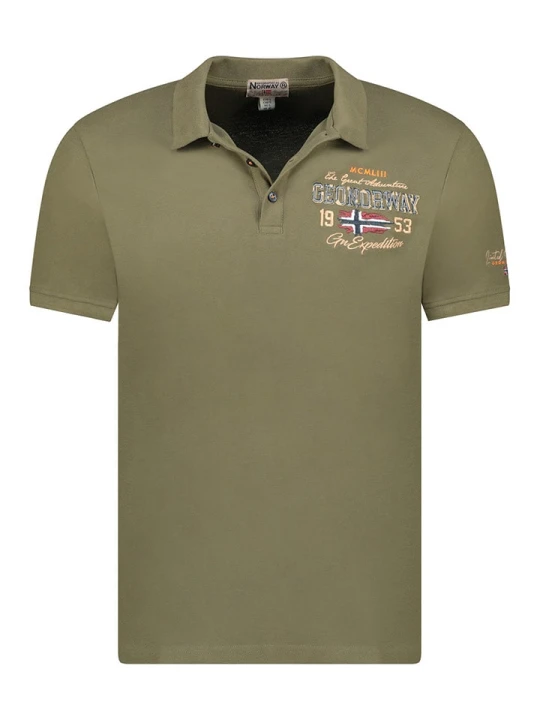 Zdjęcie produktu Geographical Norway Koszulka polo "Kapuccino" w kolorze khaki rozmiar: M