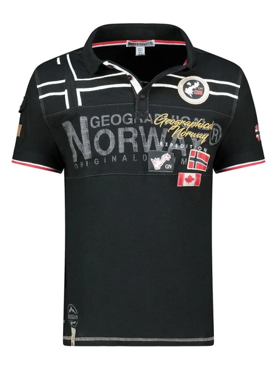Zdjęcie produktu Geographical Norway Koszulka polo "Karadock" w kolorze czarnym rozmiar: S
